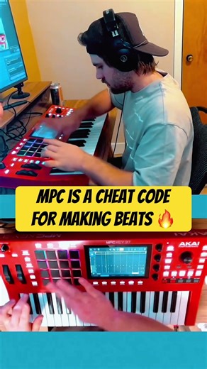 Music producer cooks up crazy beats on the MPC Key 37 #mpckey37 #mpc #musicproduction #makingbeats