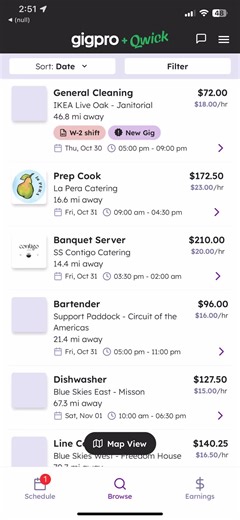 Server gig in Austin, TX, Crave always pays good, use code mQIm0bb for when you join Gigpro Qwick.