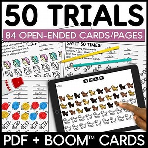 50 Articulation Trials Speech Therapy Open Ended Drill Worksheets   Boom Cards