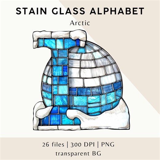 Arctic Stained Glass Alphabet PNG – North Pole Letters (digital Download) - Etsy