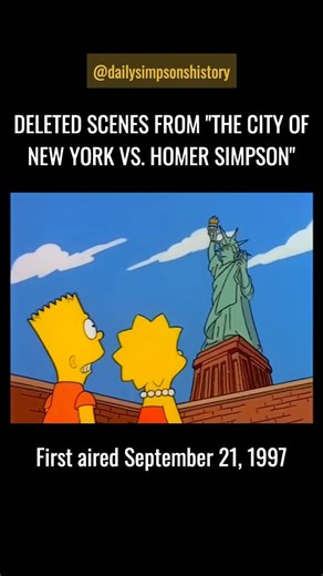 On This Day in Simpsons History on Instagram: "Deleted scenes from “The City of New York vs. Homer Simpson.” #thesimpsons #simpsons #newyorkcity #1990s #1997"