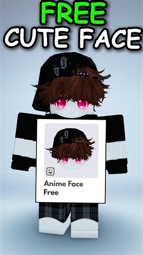 😍FREE CUTE ANIME FACE ROBLOX! #roblox #freeitemsroblox #facesroblox