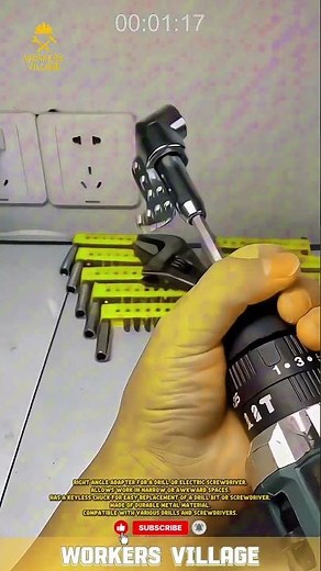 Right angle adapter for drill or electric screwdriver #workersvillage #tools #woodworking #woodwork