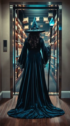 Elevator Opens… A Secret Magical Library?! #MagicLibrary #FantasyWorld #WizardLife #SecretDoor