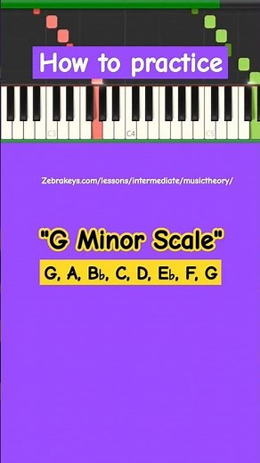 How to practice "G Minor Scale" on piano keyboard