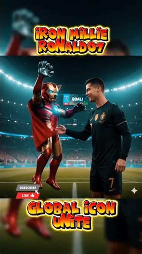 Iron Millie and Ronaldo7: Global icon unite ®️🐶⚽#ronaldo #ironman #soccer