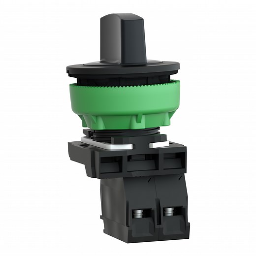 XB5FD33 - Selector switch flush mounted, Harmony XB5, plastic, black, 30mm, 3 positions, stay put, 2 NO | Schneider Electric Canada