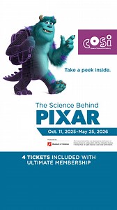 New! Pixar’s exhibit at COSI. This science-powered fun is $15 for non-members and $10 for members (with general admission) | COSI - Center of Science and Industry
