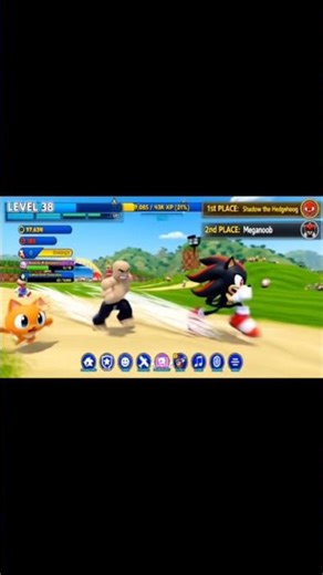 Mega Noob and Shadow racing on Sonic Speed Simulator Roblox #roblox #sonic #robloxgames #shorts