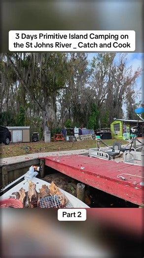 3 Days Primitive Island Camping on the St Johns River _ Catch and Cook Part 2 #catch #cook #fishing #camping #fyp