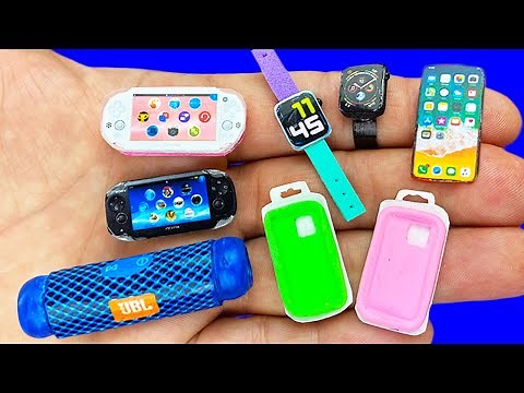 10 DIY MINIATURE DEVICE CRAFTS : Portable Speaker, iPhone, Apple Watch, PSP Vita and More !!!