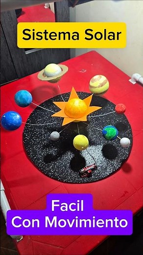 Sistema solar maqueta escolar con movimiento fácil #ciencia #viral #Amazing #toys #creative