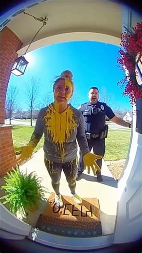 Paint Bomb Goes Off — She Brings the Police to the Ring Camera 😳🎨
