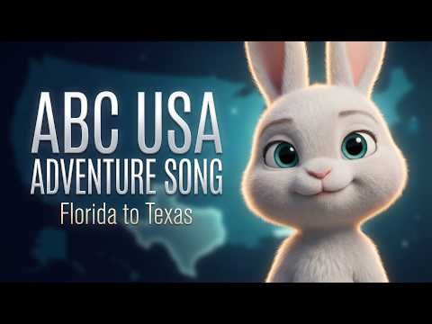 ABC USA Adventure Song 🇺🇸 | Learn States with Bunny 🐰