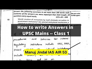 How to do Answer Writing for UPSC - I Video Lecture | UPSC Mains Answer Writing: Practice