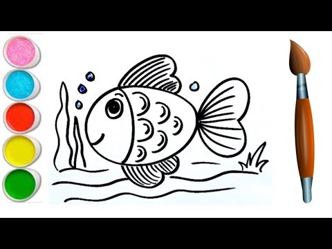 Fish drawing step by step for beginner | fish for kids | Coloring Painting | Toddlers drawing #fish