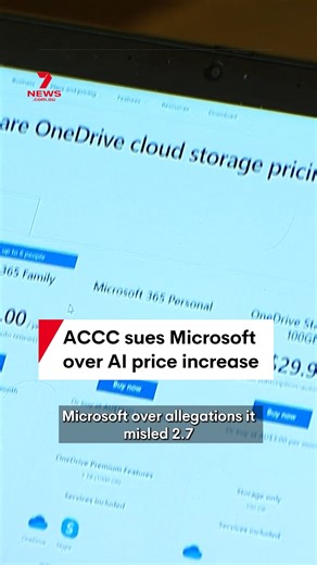 The Australian Competition and Consumer Commission (ACCC) has taken Microsoft to court alleging the tech giant misled millions of Aussies on their 365 subscriptions after introducing a new AI feature. #ACCC #Microsoft #court #tech | 7NEWS Australia