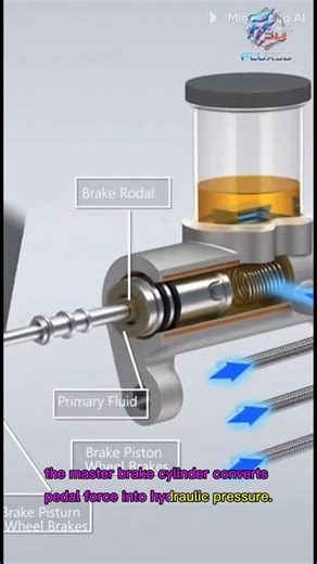 How a Master Brake Cylinder Works🔧#MasterBrakeCylinder#CarTechnology#BrakingSystem