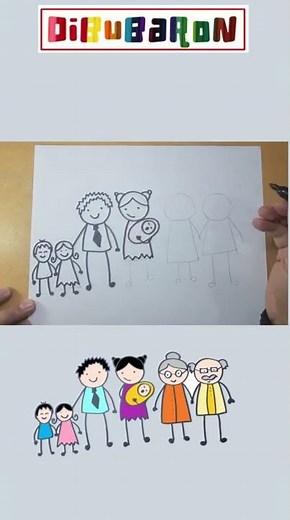 Dibujando una familia facil | Dibujos faciles
