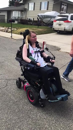 Going for a roll, with my chin. #quadriplegic #wheelchair #paralyzed