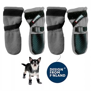 FINNERO HALLA Dog Booties, Winter Paw Protectors with Non-Slip Sole & Adjustable Straps – XXS, Gray - Walmart.com