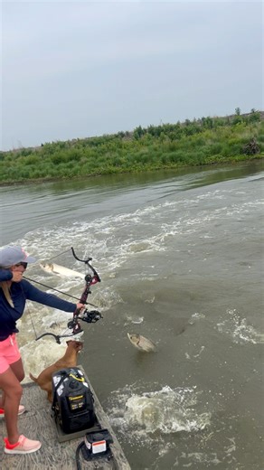 4.9M views · 13K reactions | Flying fish vs the SLOCK crew!!!  #fish #fishing #bowfishing #outdoors Dive Bomb Industries Huk Gear | Sydnie Wells | Facebook