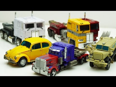STOP MOTION TRANSFORMERS - Optimus Prime, Bumblebee, Bonecrusher Hole Animation Transform Robot TOYS