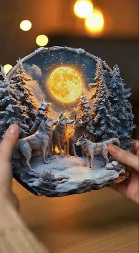 3D Enchanted Wolf Wooden Puzzle 🌕🐺 | Moonlight Art | Toylvia