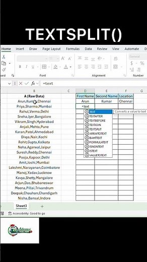 TEXTSPLIT in Excel 🔥 Split Data Instantly in Seconds! #ExcelTips #Excel #ExcelTips #textsplit