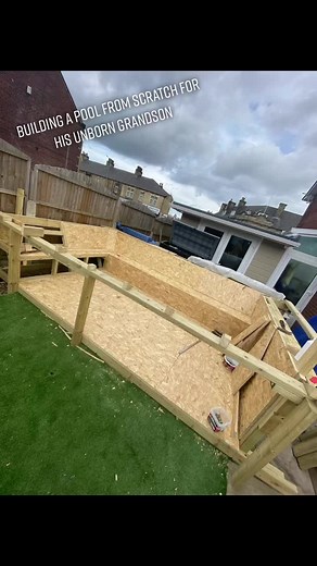 Building a pool from scratch for his unborn grandson 🥰#pool #projectpool #homepool #buildingapool #bestgrandad #buildityourself