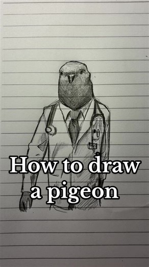 How to Draw a Doctor Pigeon Step-by-Step