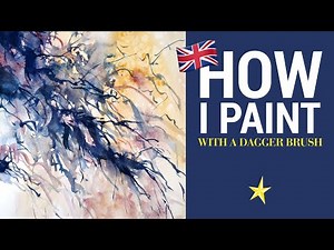 Using a dagger brush in watercolor - ENGLISH VERSION