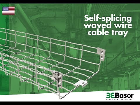 Self-splicing waved wire cable tray