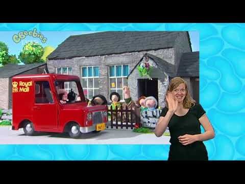 cbeebies postman pat intro sign zone