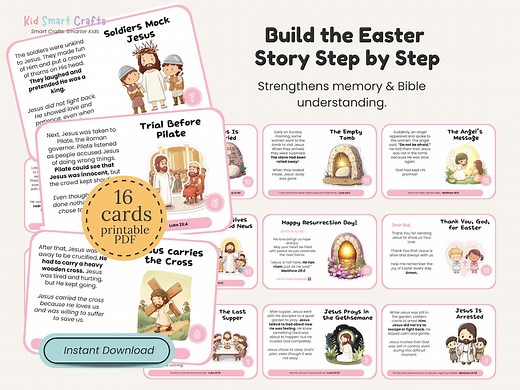 Jesus Resurrection Story Sequencing Cards Printable Bible Easter Cards for Kids Christian Holy Week Activity for Sunday School & Homeschool - Etsy