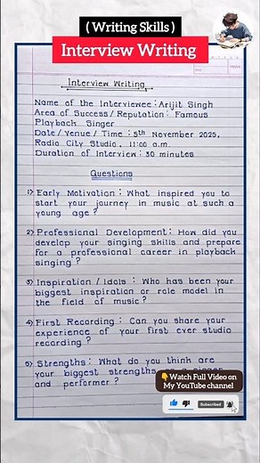 Interview | SECTION - ।।। Writing Skills Q.4. (B) (।।।) Interview : #shorts #class12