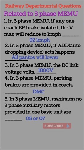 Three phase MEMU questions and answer ‪@KalyanRailway‬ #motivation #education #viral #shorts #je