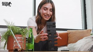 Adult Drinking Game - 54 Blocks with Hilarious Drinking Commands on 40 of Them | Perfect Party Starter | Entertaining Party Game for Adults | Novelty Funny Gift (Black)