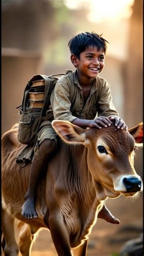 Garib Bache 👦ka Sahara bana chota bachda... #aishorts #animals #calf #ai #brave #ytshorts