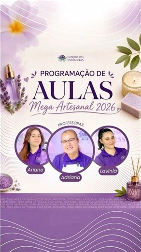 PROGRAMAÇÃO DE AULAS - MEGA ARTESANAL 2026! 🗓️🌟