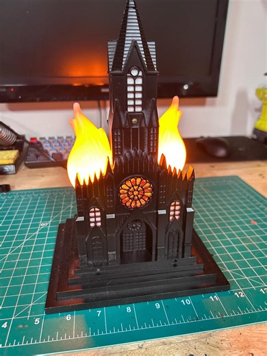 Burning Church Lamp! Flame Effect, Handmade and Vintage! - Etsy