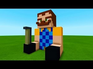 Minecraft: How To Make A Mr Peterson Statue House "Hello Neighbour Tutorial"