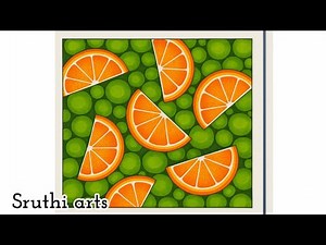 Colorful Orange Slice Pattern | Easy Fruit Art Drawing