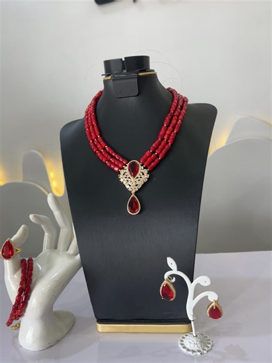 Coral neck bead available