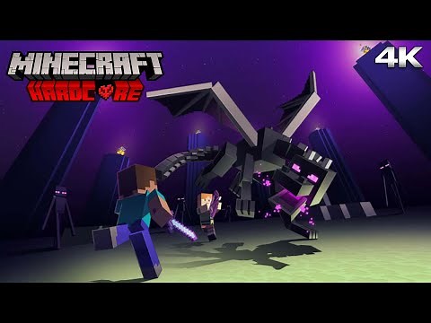 MINECRAFT HARDCORE Final Boss Fight + Ending 4K 60FPS Ultra HD