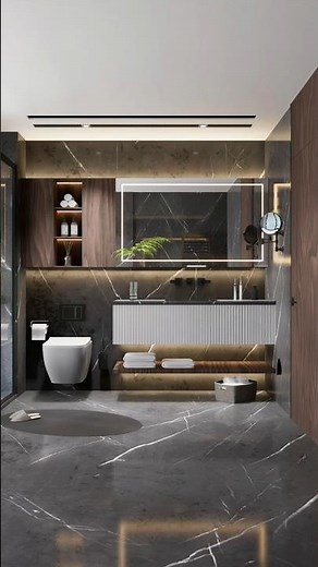 Modern Bathroom Design Animation 🚿 Cinematic Interior Render #shorts
