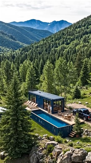 Pool House Build to Luxury Retreat in the Mountains Using Shipping Containers | NEO Blue | Facebook