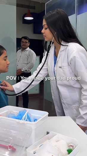 Knya | Scrubs & Aprons on Instagram: "You know you're winning in life when your dad sees you at work and is filled with pride. Here's to all the dads who make sacrifices for us! We're here to make you proud. 💗 [Knya, Scrub, Lab coat apron, Doctor, Nurse, Intern, Resident, Stethoscope, Patient]"