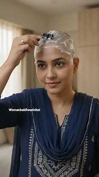Beautiful Indian Woman Head Shave | Fresh Bald Look 😍 #Shorts #headshave #baldlook #foryou #explore