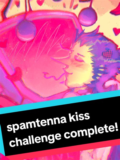 Happy Valentines day everyone! These turned out so cute!!!! ❤️ p.s. I'm still working on the comic~ but thats a secret ❤️ #spamtenna #Valentines #spamton #tenna #kiss